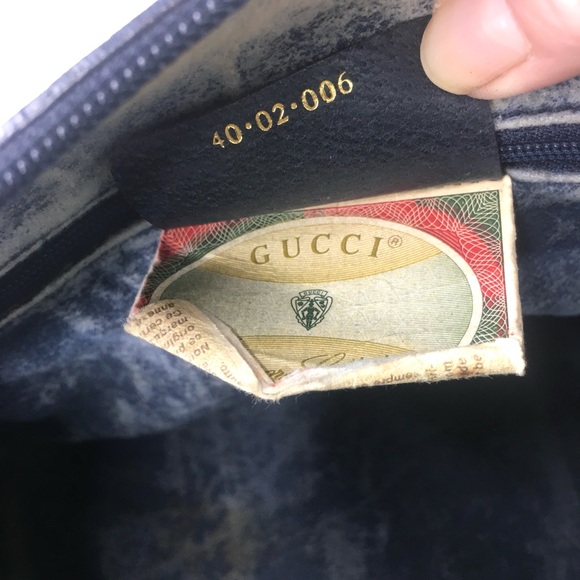 Authentic GUCCI Boston satchel bag navy grey monogram coated canvas - Picture 14 of 15